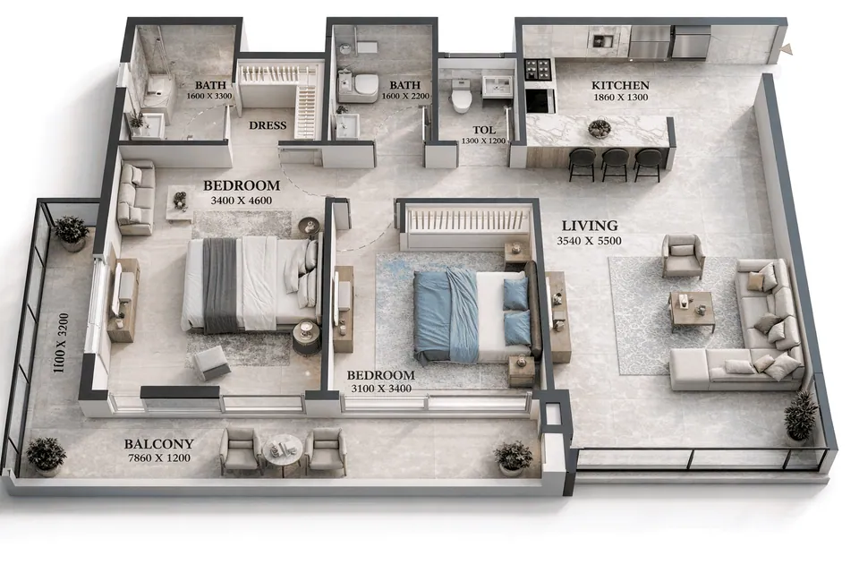 AG Square: interior living, photo 5 of 10