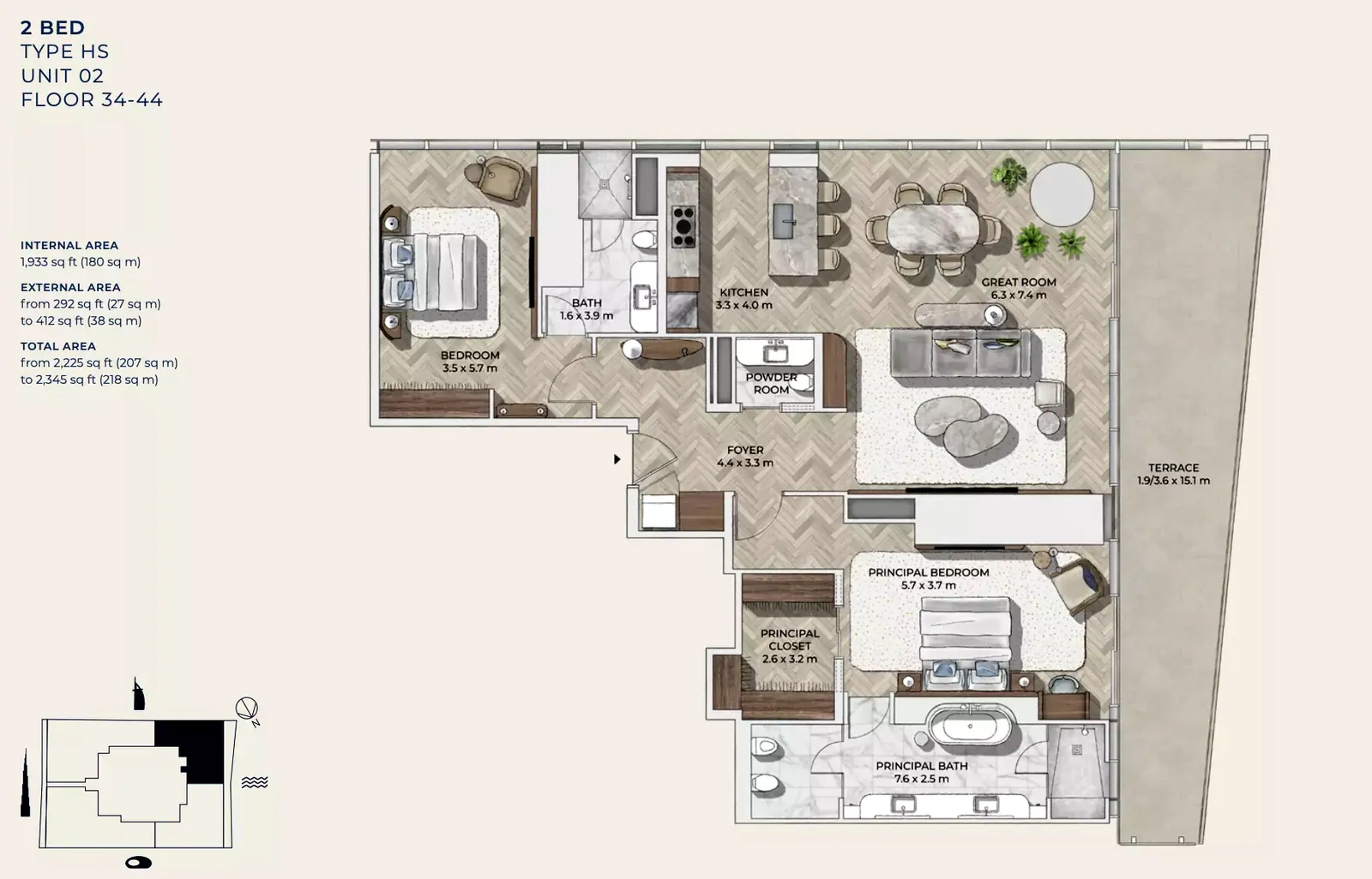 Mr. C Residences Downtown: interior living, photo 8 of 12
