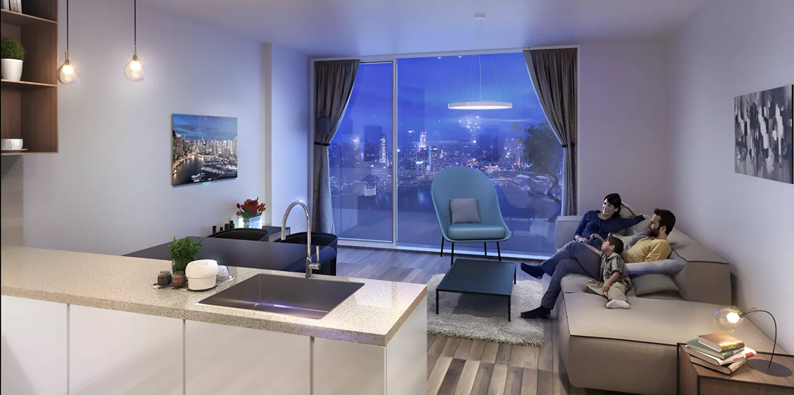 Azizi Aura Phase 2: interior living, photo 5 of 7