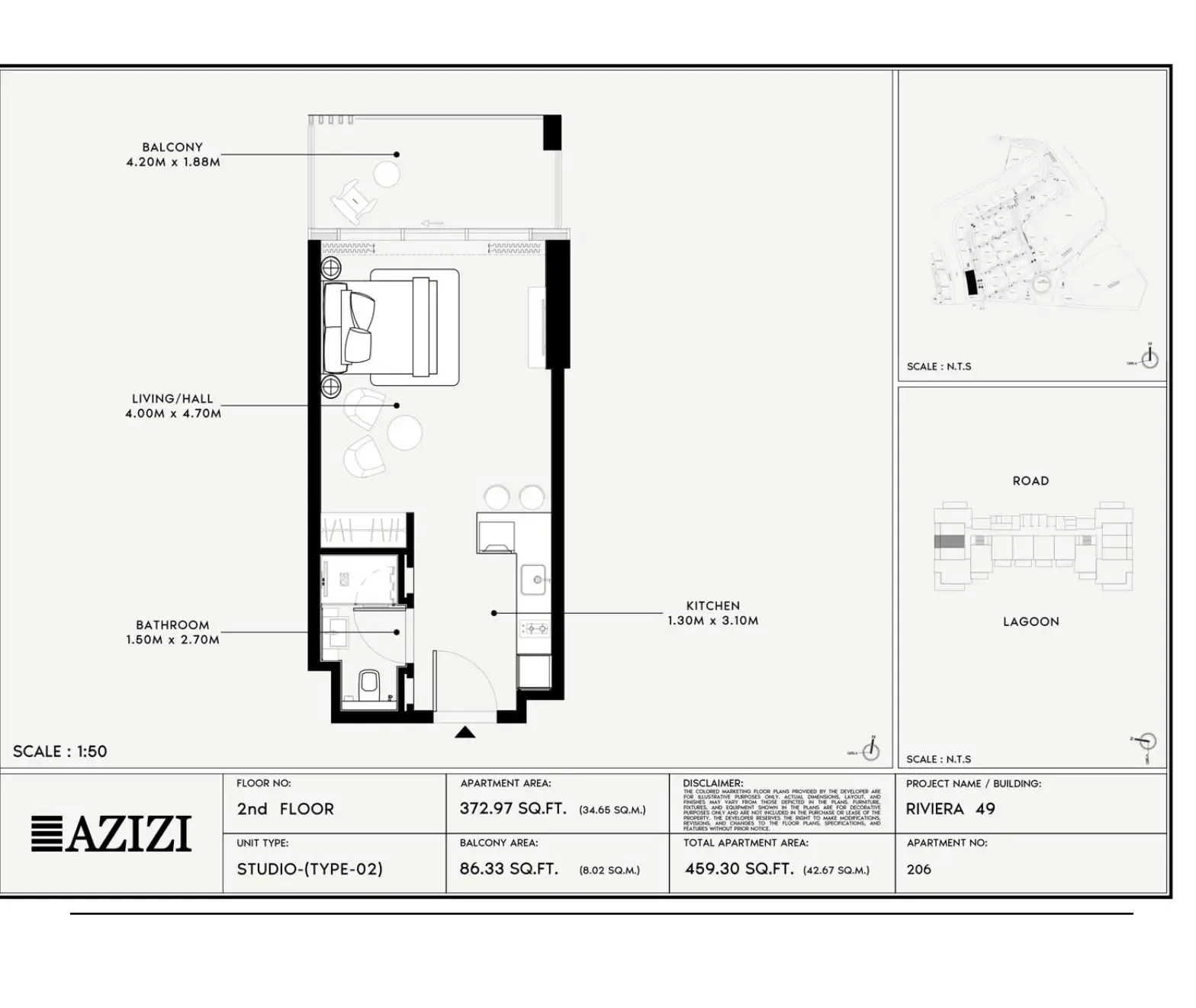 Azizi Riviera 49: floorplan, photo 3 of 5