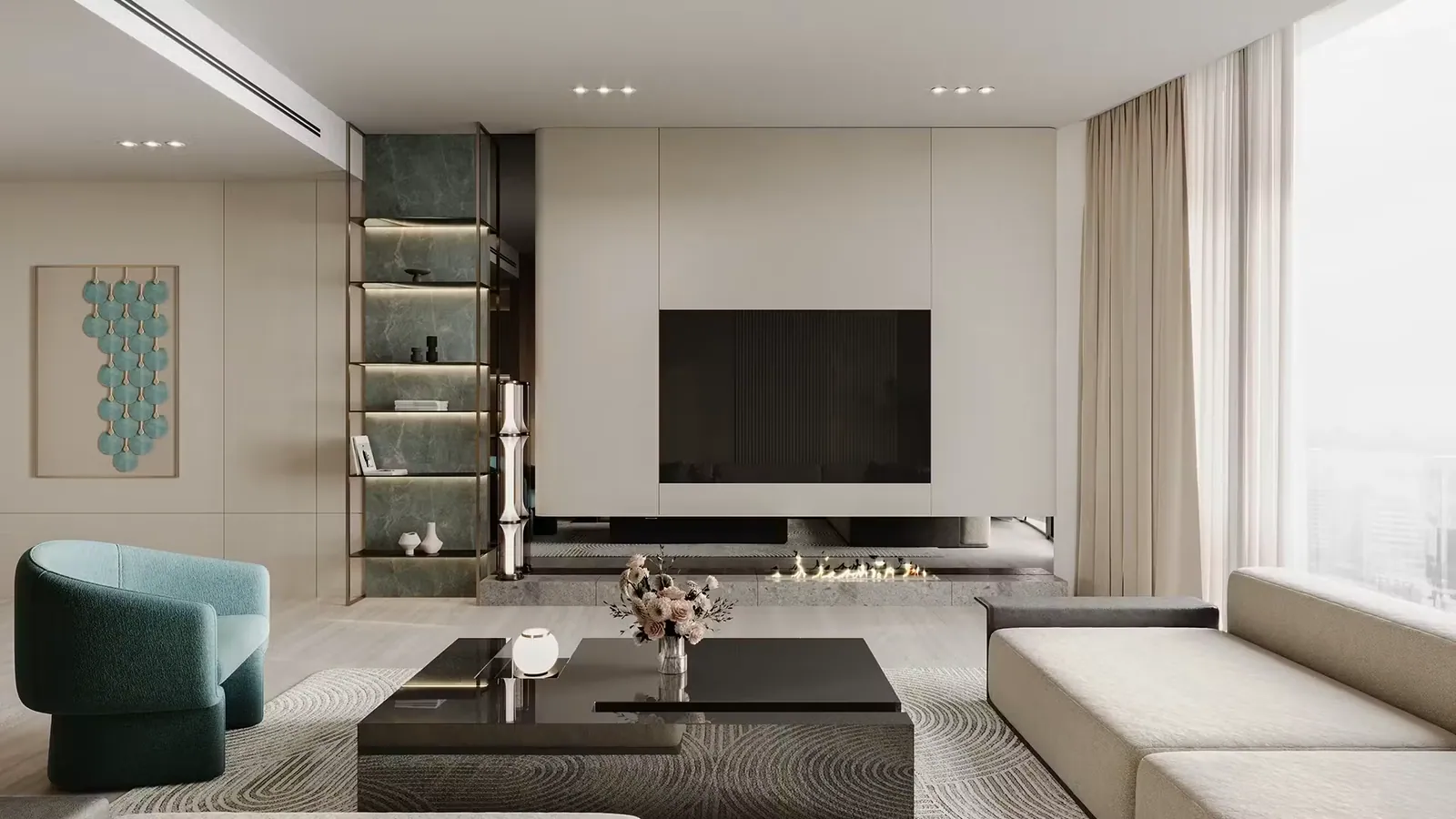 Binghatti Aquarise: interior living, photo 6 of 12
