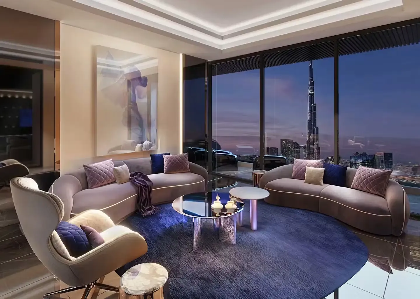 Burj Binghatti Jacob & Co Residences: interior living, photo 8 of 12