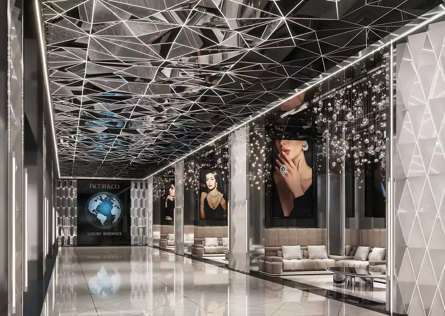 Burj Binghatti Jacob & Co Residences: interior living, photo 9 of 12