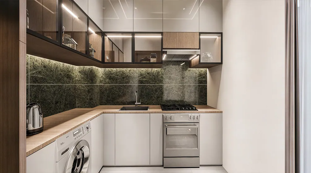 Al Haseen Residences 4: interior kitchen, photo 4 of 6