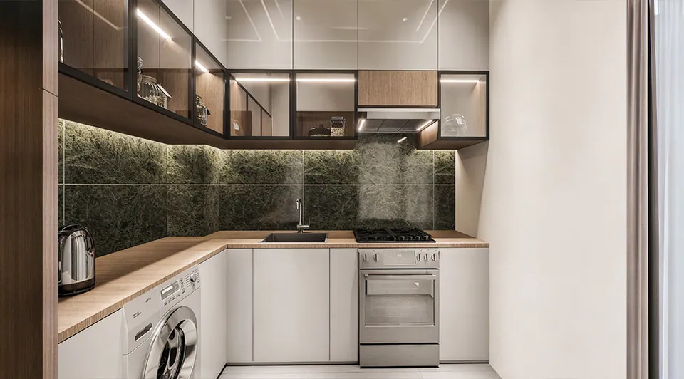 Al Haseen Residences 4: interior kitchen, photo 4 of 6