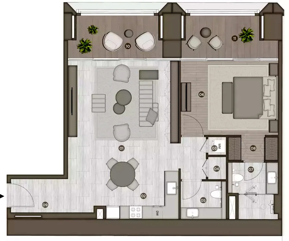 Rixos Financial Center Road Dubai Residences: floorplan, photo 8 of 11