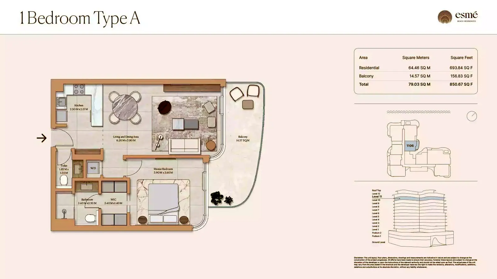 Esmé Beach Residences: floorplan, photo 11 of 12