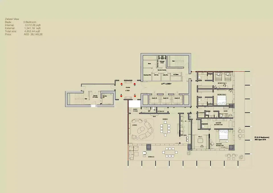 Four Seasons Private Residences at DIFC: floorplan, photo 7 of 7