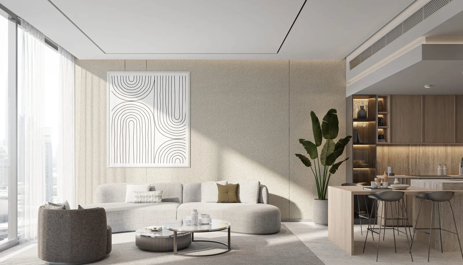 One Beverly: interior living, photo 4 of 7