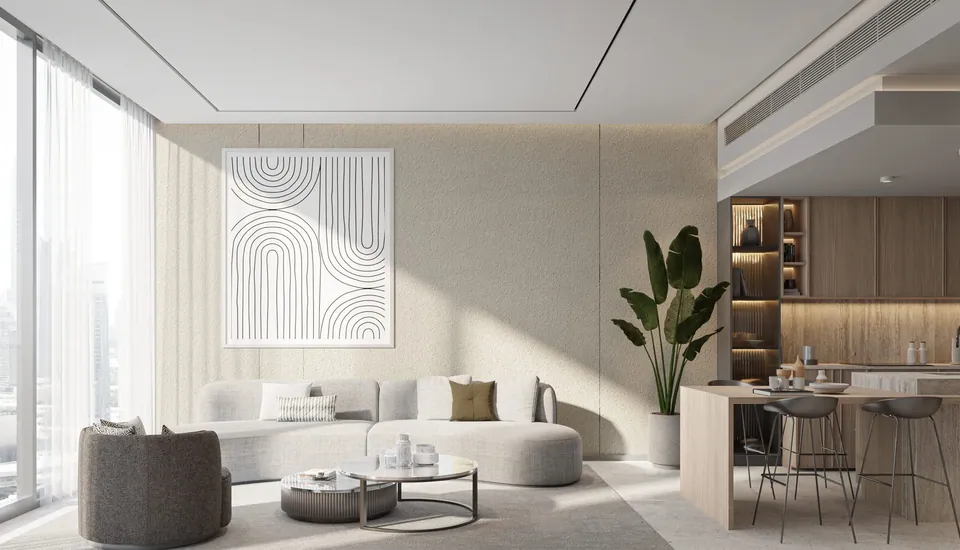 One Beverly: interior living, photo 4 of 7