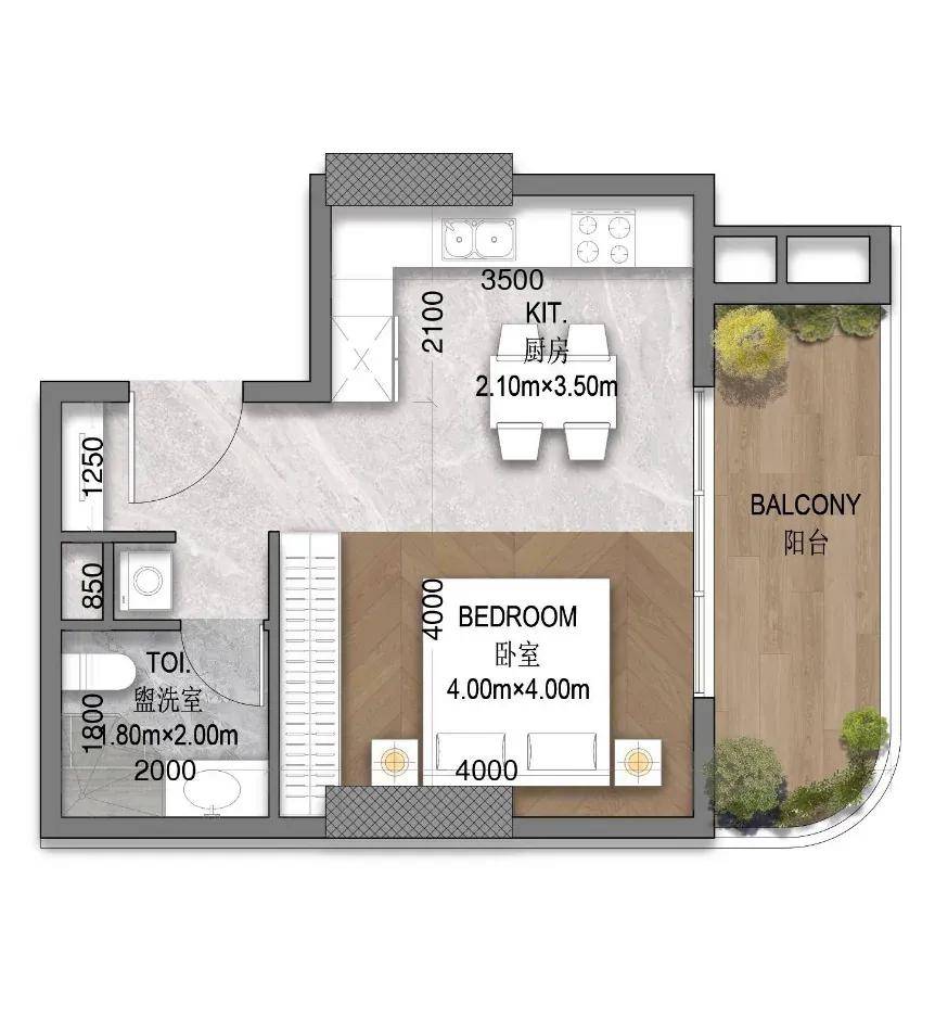 Forest City Tower II: floorplan, photo 7 of 10