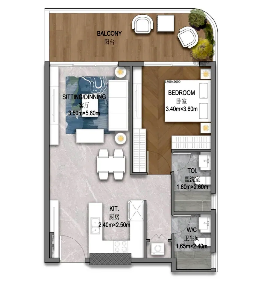 Forest City Tower II: floorplan, photo 8 of 10