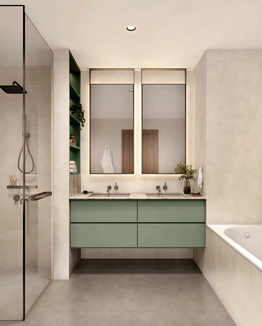 Serra at Ghaf Woods: interior bathroom, photo 6 of 12