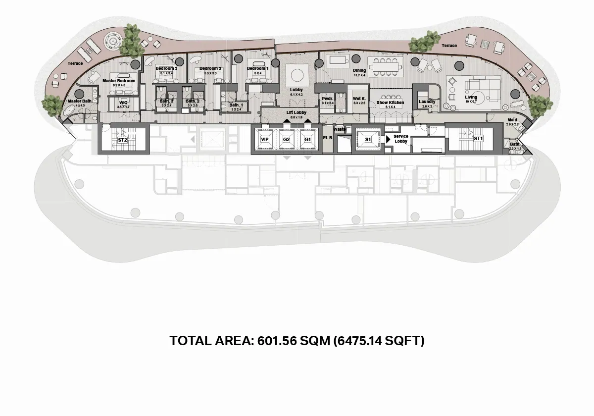 Bulgari Lighthouse: floorplan, photo 6 of 9