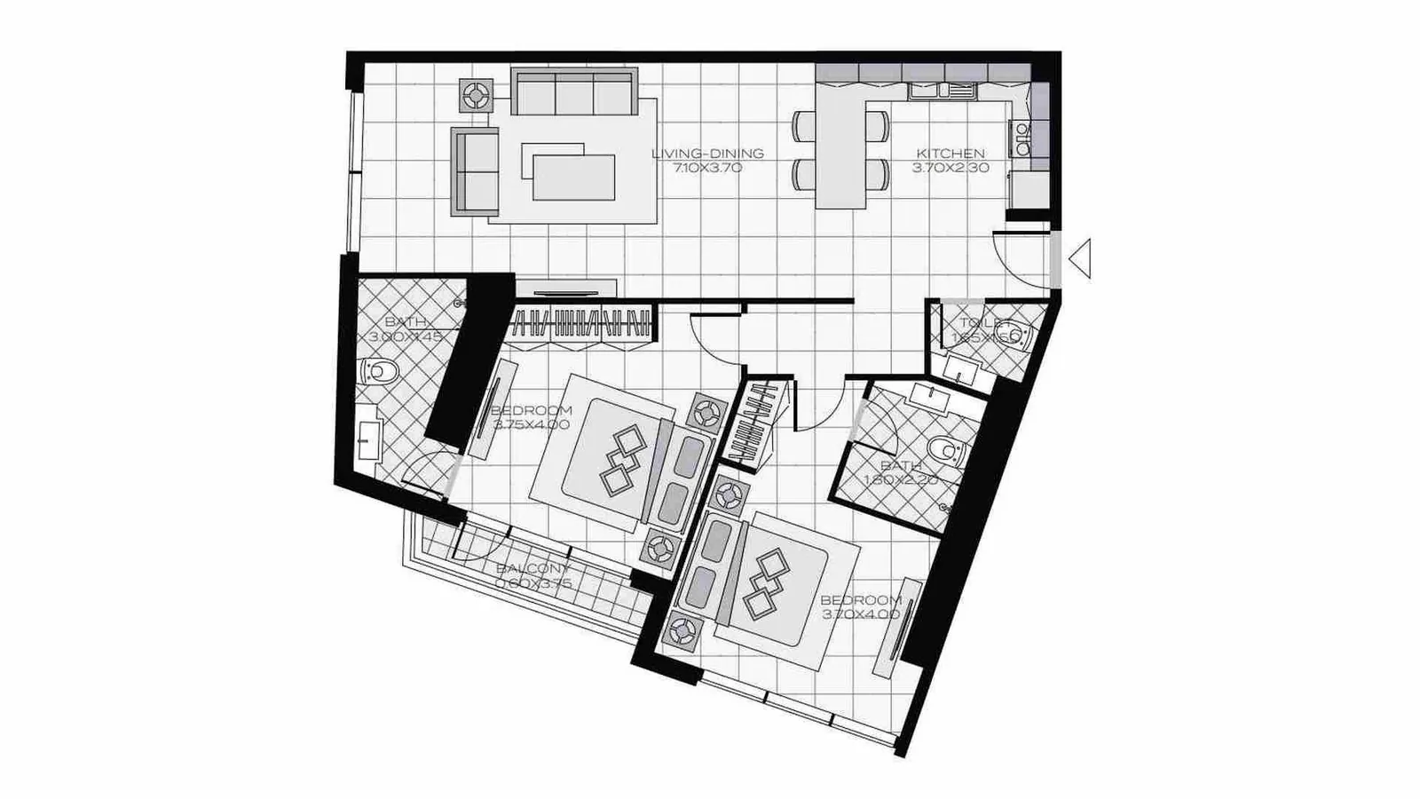 West Bay Tower: floorplan, photo 10 of 12