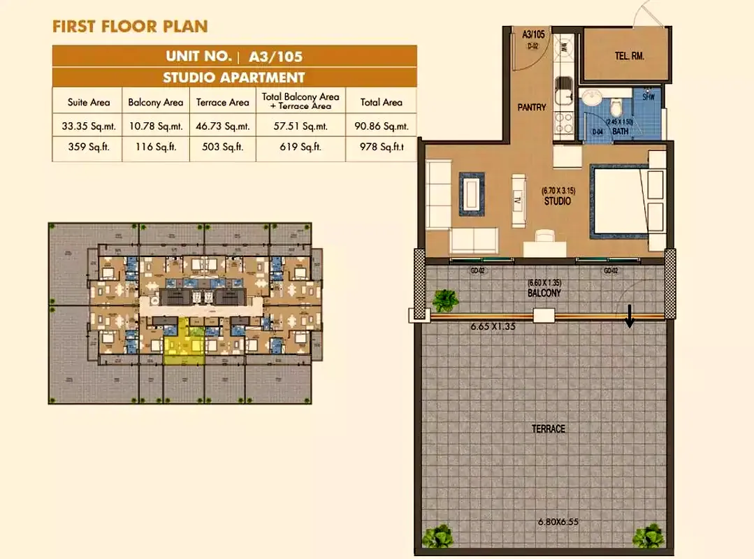 Purvanchal Triana Residences: floorplan, photo 7 of 8