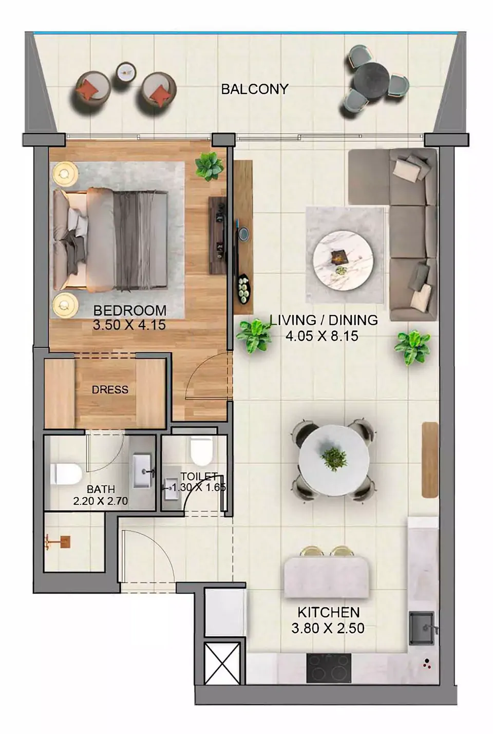 Marriott Residences JLT: floorplan, photo 9 of 11
