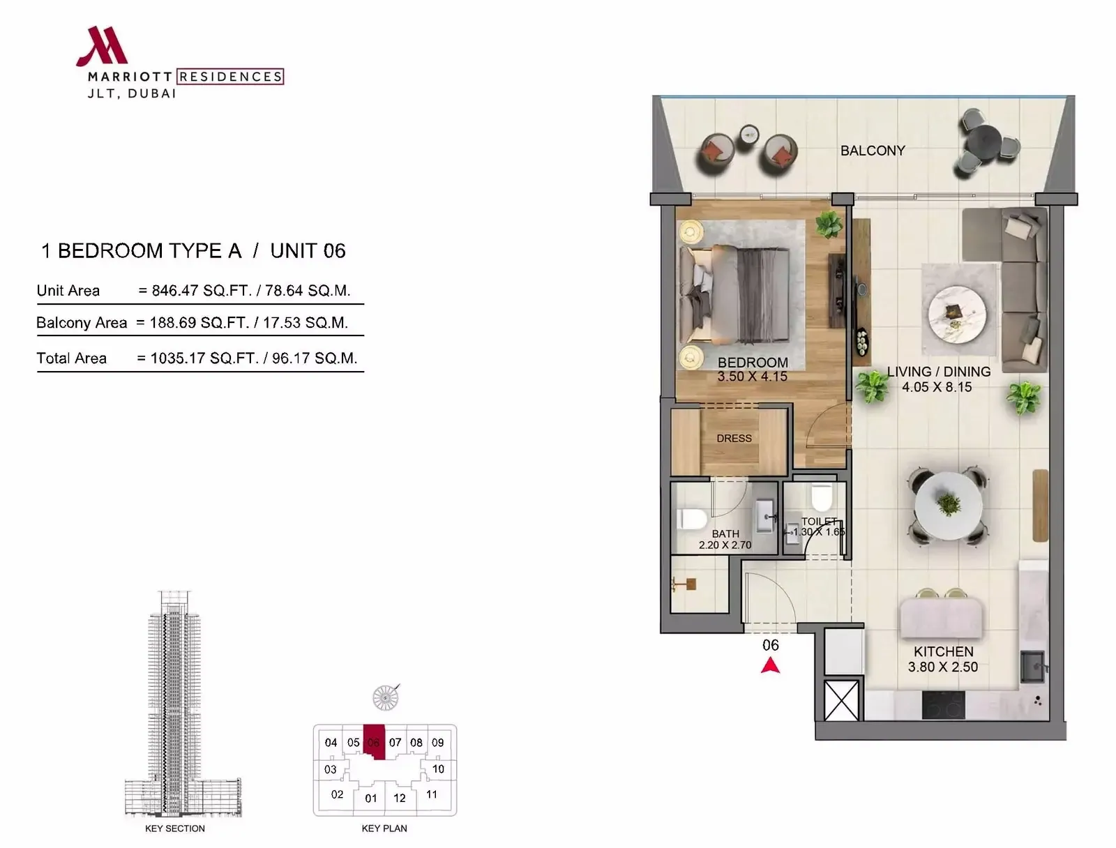 Marriott Residences JLT: floorplan, photo 10 of 11