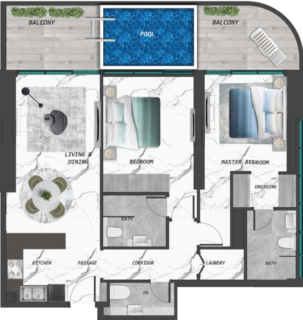 SAMANA Lake Views: floorplan, photo 8 of 9