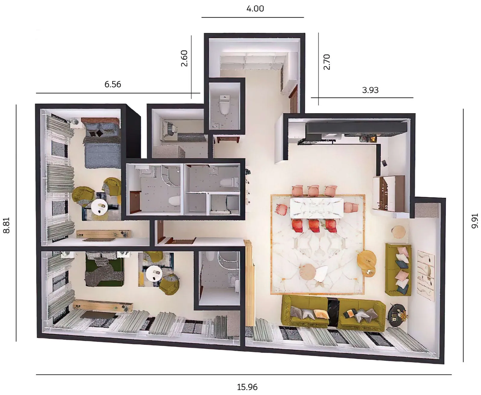 Zenith Tower J1: floorplan, photo 8 of 9
